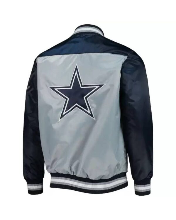 NFL Dallas Cowboys Gray And Navy Satin Jacket