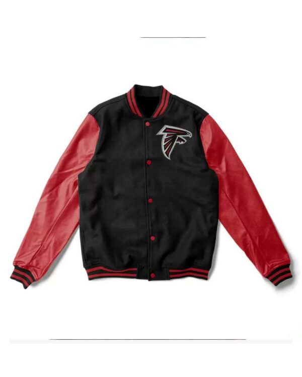NFL Letterman Atlanta Falcons Black Red Varsity Jacket