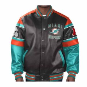 NFL Miami Dolphins Multicolor Leather Jacket