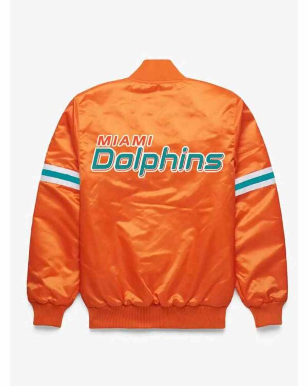 NFL Miami Dolphins Orange Satin Jacket