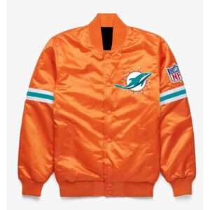 NFL Miami Dolphins Orange Satin Jacket