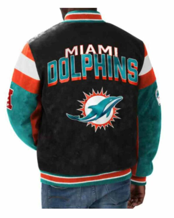 NFL Miami Dolphins Suede Varsity Jacket