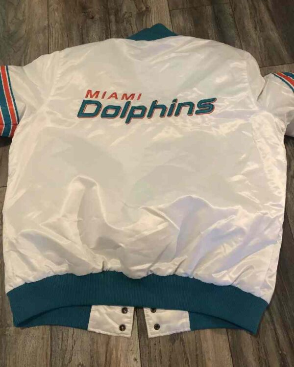 NFL Miami Dolphins White Satin Jacket