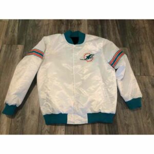 NFL Miami Dolphins White Satin Jacket