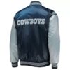 NFL Navy And Silver Dallas Cowboys Satin Jacket