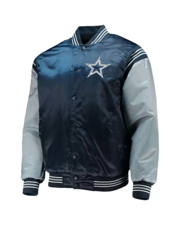 NFL Navy And Silver Dallas Cowboys Satin Jacket