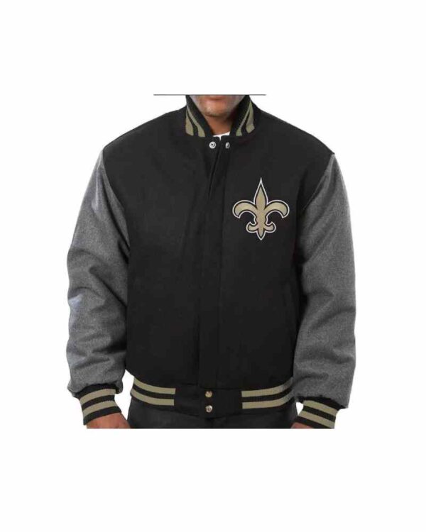 NFL New Orleans Saints Black And Gray Wool Jacket