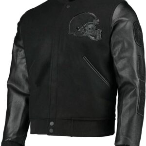 NFL Team Cleveland Browns Black Varsity Jacket