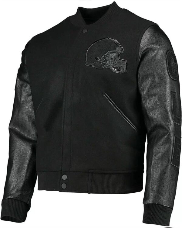 NFL Team Cleveland Browns Black Varsity Jacket