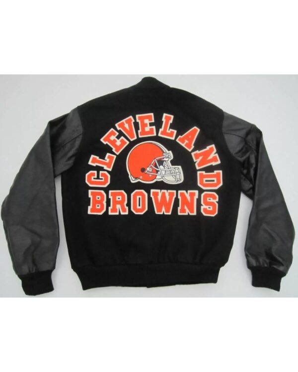 NFL Team Cleveland Browns Football Black Varsity Jacket