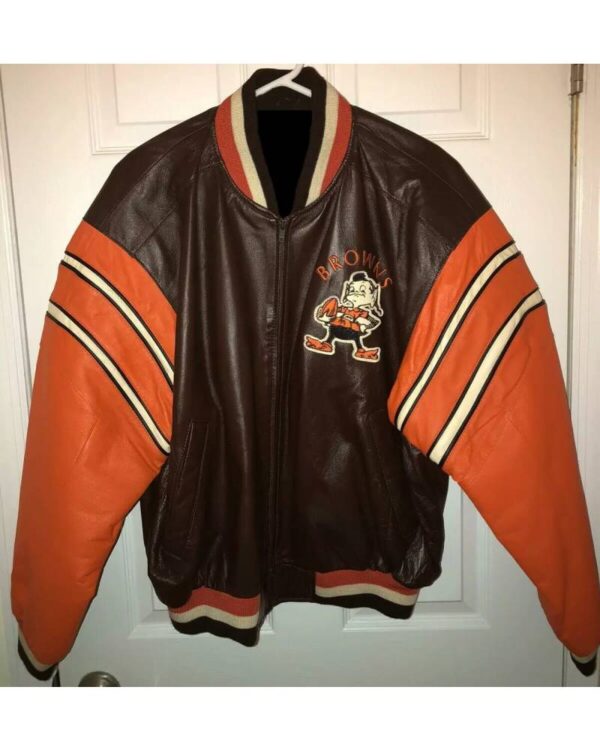 NFL Team Cleveland Browns Football Leather Jacket