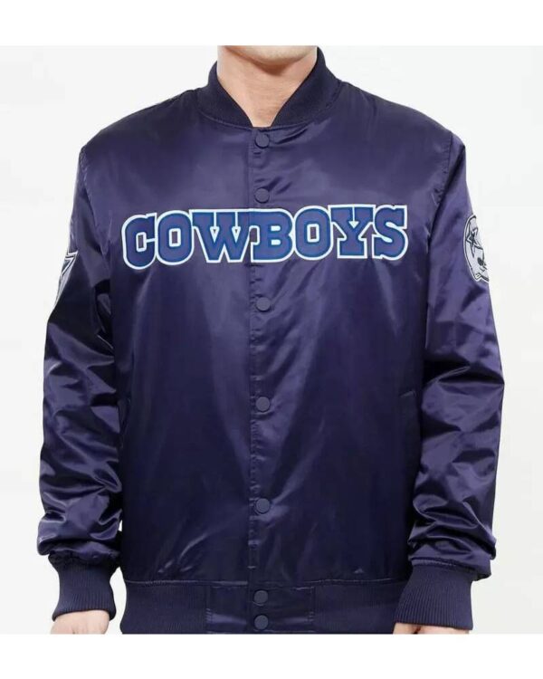 NFL Team Blue Dallas Cowboys Satin Jacket
