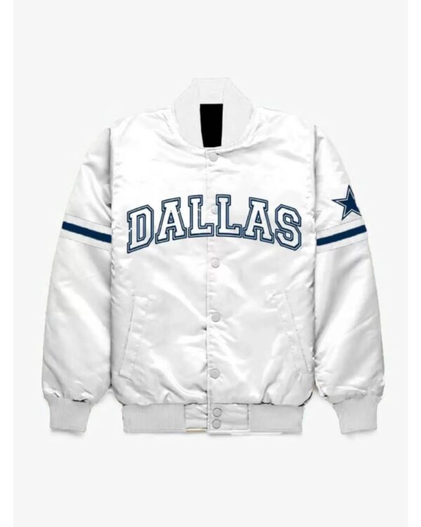 NFL White Dallas Cowboys Satin Jacket