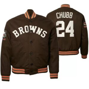 Nick Chubb Cleveland Browns NFL Satin Jacket