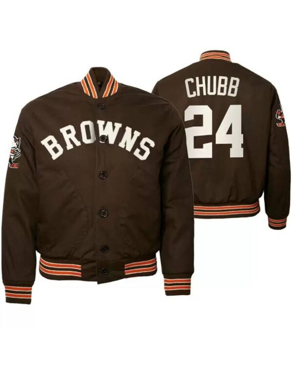 Nick Chubb Cleveland Browns NFL Satin Jacket
