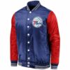 Philadelphia 76ers Royal Blue And Red Satin Jacket