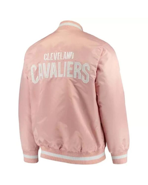 Pink Cleveland Cavaliers Full Snap Satin Jacket