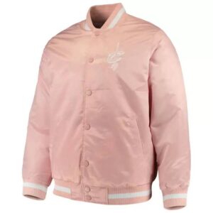 Pink Cleveland Cavaliers Full Snap Satin Jacket