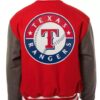 Texas Rangers Letterman Red and Gray Wool Jacket