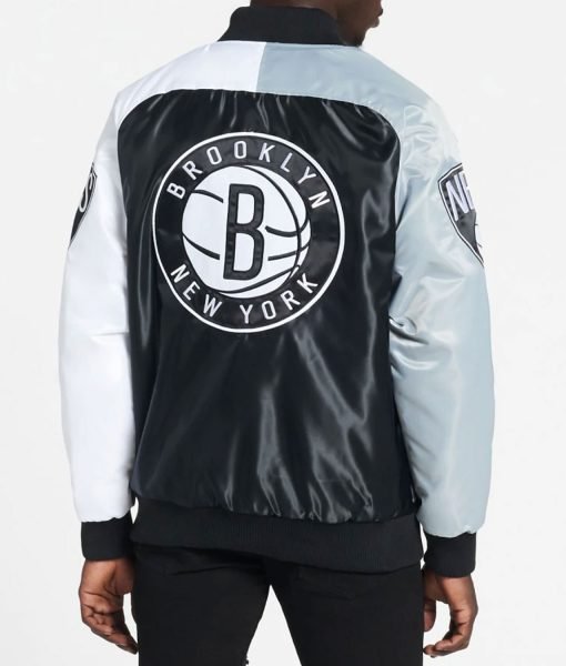 Brooklyn Nets Remix Color-Block Satin Jacket