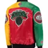 NY Knicks Ty Mopkins Satin Full-Snap Black/Red Jacket