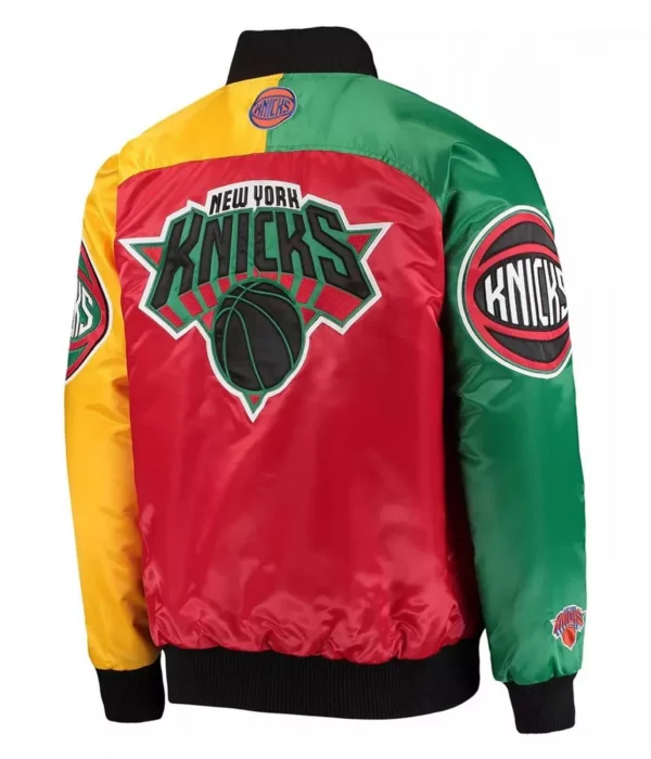 NY Knicks Ty Mopkins Satin Full-Snap Black/Red Jacket