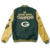 Green Bay Packers 4X Super Bowl Champions Varsity Green/Yellow Jacket