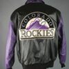 Vintage 1990s Colorado Rockies Black Leather Jacket
