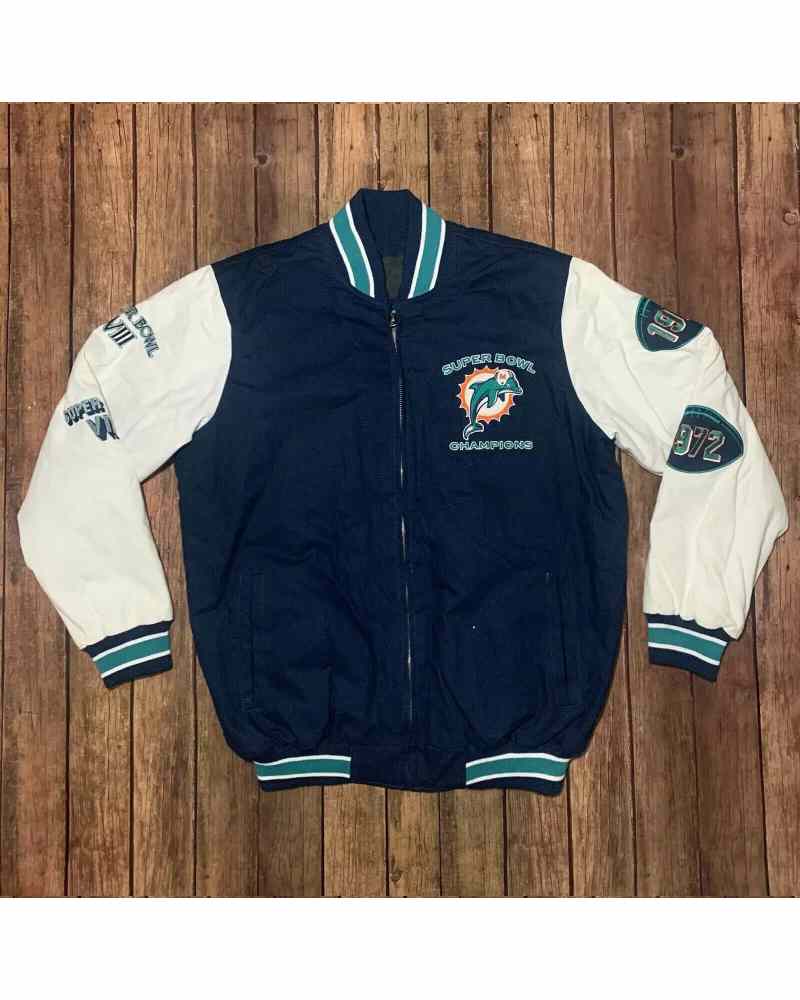 Miami Dolphins Super Bowl Champions Varsity Jacket | la jacket
