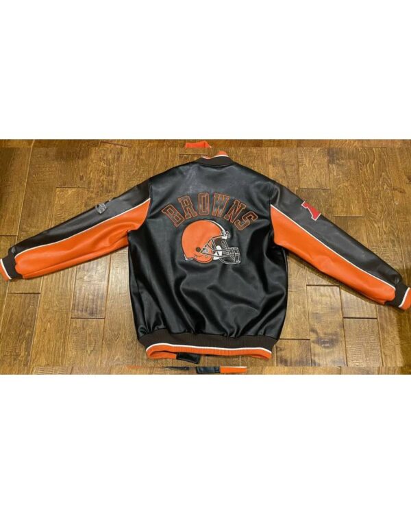 Vintage Black NFL Cleveland Browns Leather Jacket