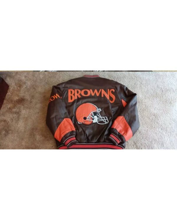 Vintage Brown NFL Cleveland Browns Leather Jacket
