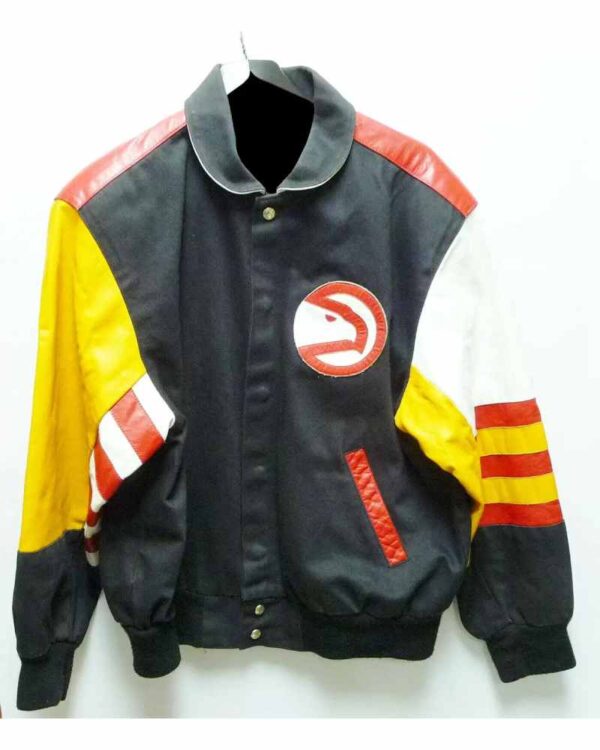 Vintage Jeff Hamilton Atlanta Hawks NBA Baseball Jacket