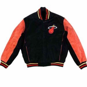 Vintage Jeff Hamilton Miami Heat Black Varsity Jacket