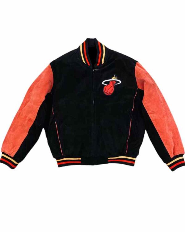 Vintage Jeff Hamilton Miami Heat Black Varsity Jacket