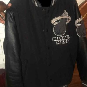 Vintage Miami Heat Jeff Hamilton Black Varsity Jacket