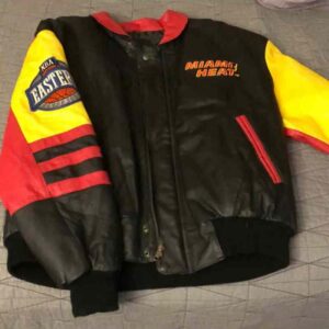 Vintage Miami Heat Jeff Hamilton Leather Jacket