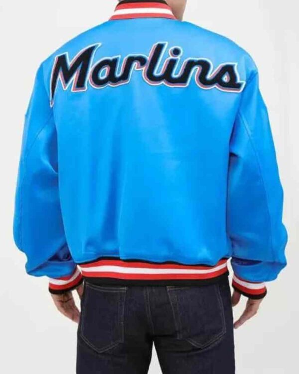 Vintage MLB Blue Miami Marlins Satin Jacket