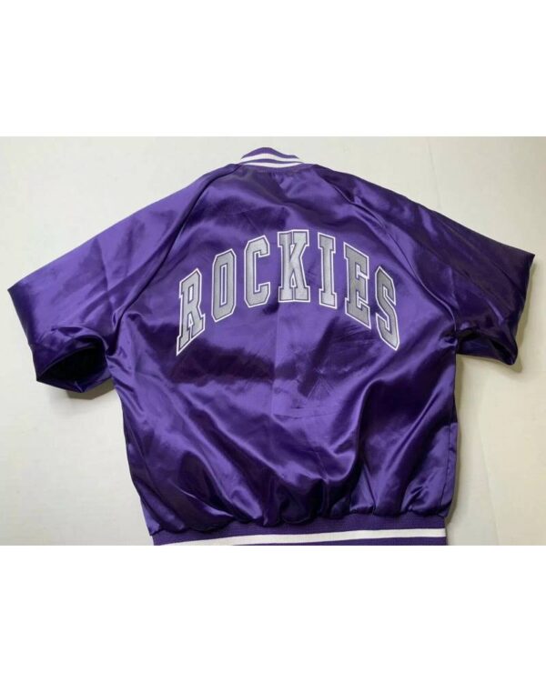 Vintage MLB Colorado Rockies Purple Satin Jacket