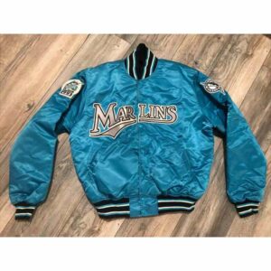 Vintage MLB Miami Marlins Blue Satin Jacket