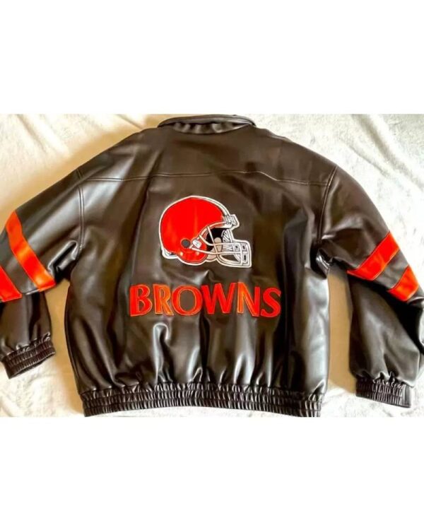 Vintage NFL Black Cleveland Browns Leather Jacket