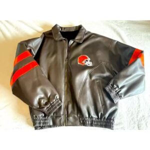 Vintage NFL Black Cleveland Browns Leather Jacket