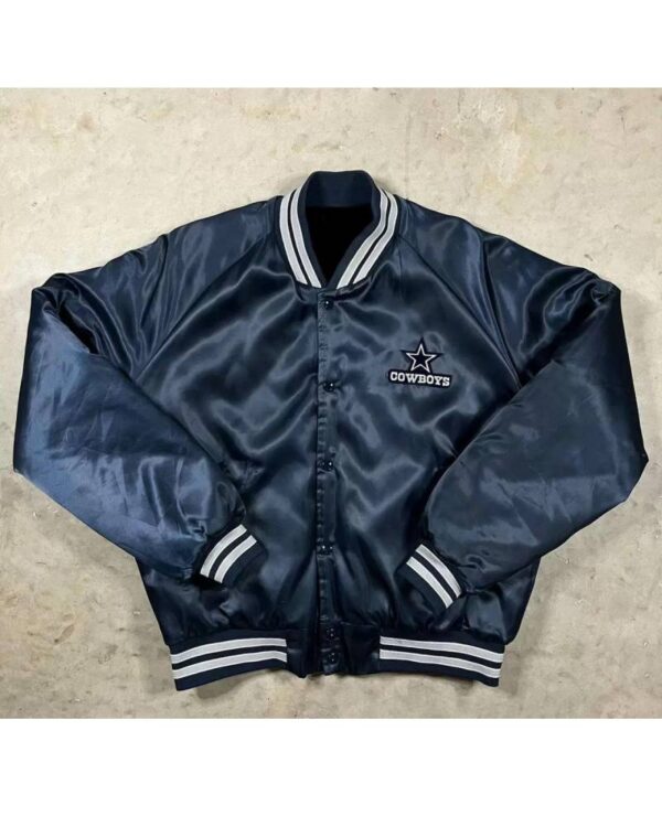 Vintage NFL Team Dallas Cowboys Navy Satin Jacket