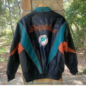 Vintage Pro Player NFL Miami Dolphins Leather Jacket