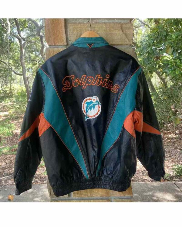 Vintage Pro Player NFL Miami Dolphins Leather Jacket