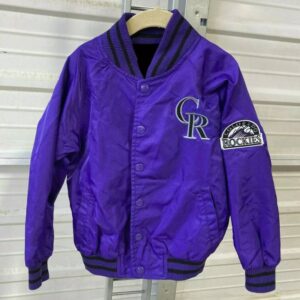 Vintage Purple MLB Colorado Rockies Satin Jacket