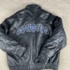 Vtg NFL Team Dallas Cowboys Black Leather Jacket