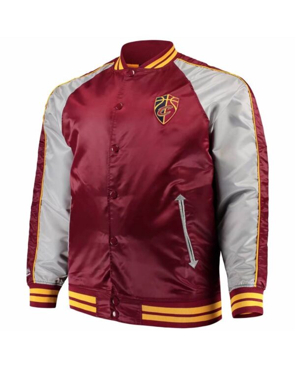 Wine and Grey Cleveland Cavaliers Satin Jacket