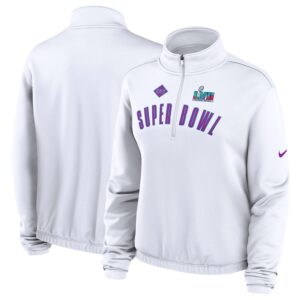 Super Bowl LVII Nike White Brandon High Hip Quarter-Zip Sweatshirt