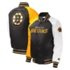 Youth Boston Bruins Black Varsity Full-Snap Satin Jacket