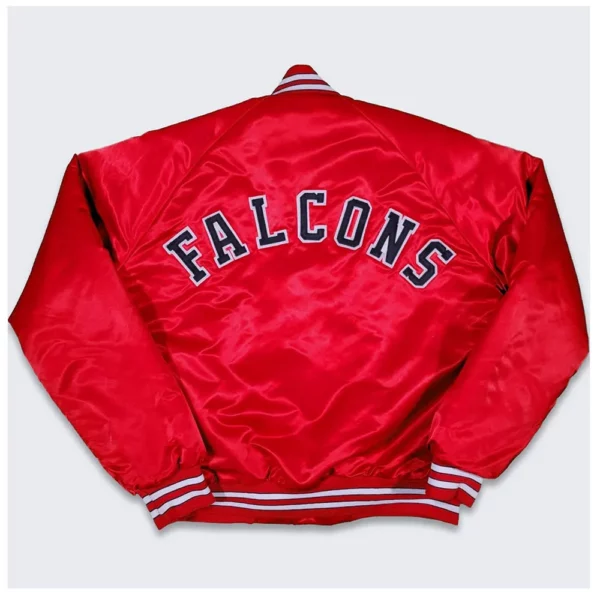 80’s Atlanta Falcons Red Bomber Satin Jacket